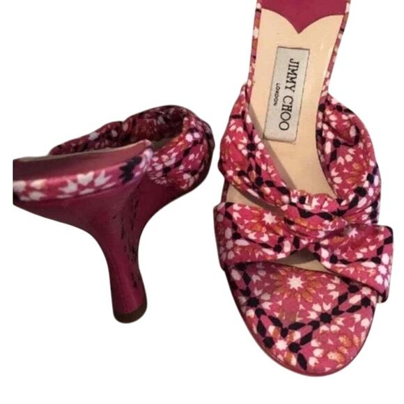 Jimmy Choo Sz 38.5 (8 - 8.5 US)  Magenta Pink Wedge Heel Sandals EUC - Picture 3 of 12